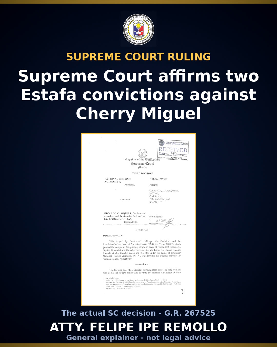 SC acquits Cherry Miguel of estafa over renovation, condo deals