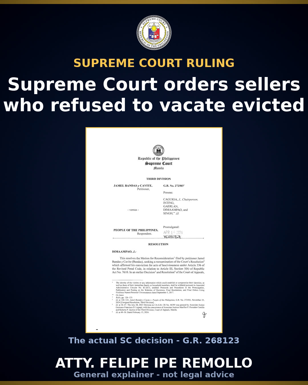 SC affirms ejectment of Spouses Guasis, upholds Millan land title