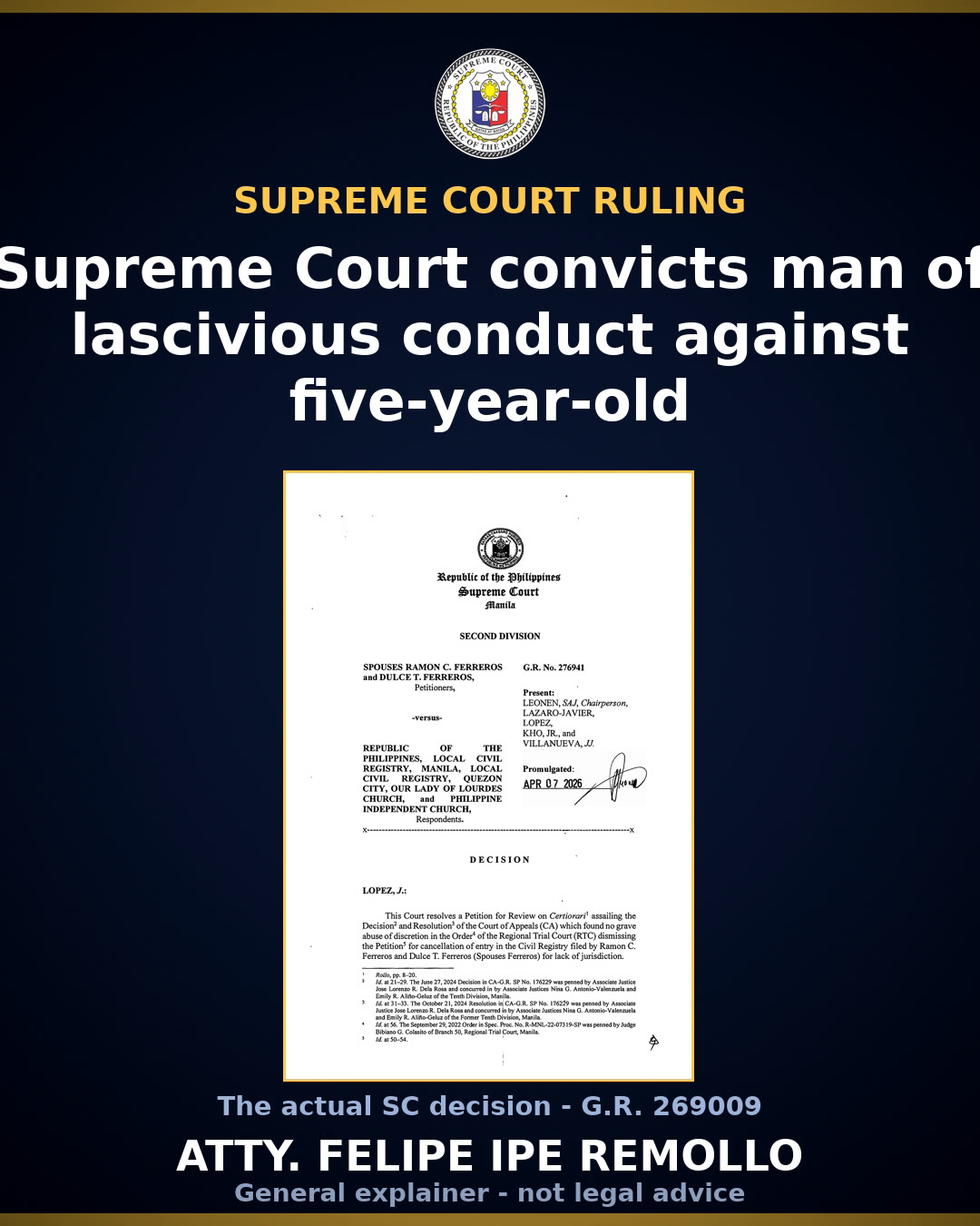 SC affirms conviction for rape by sexual assault of 5-year-old