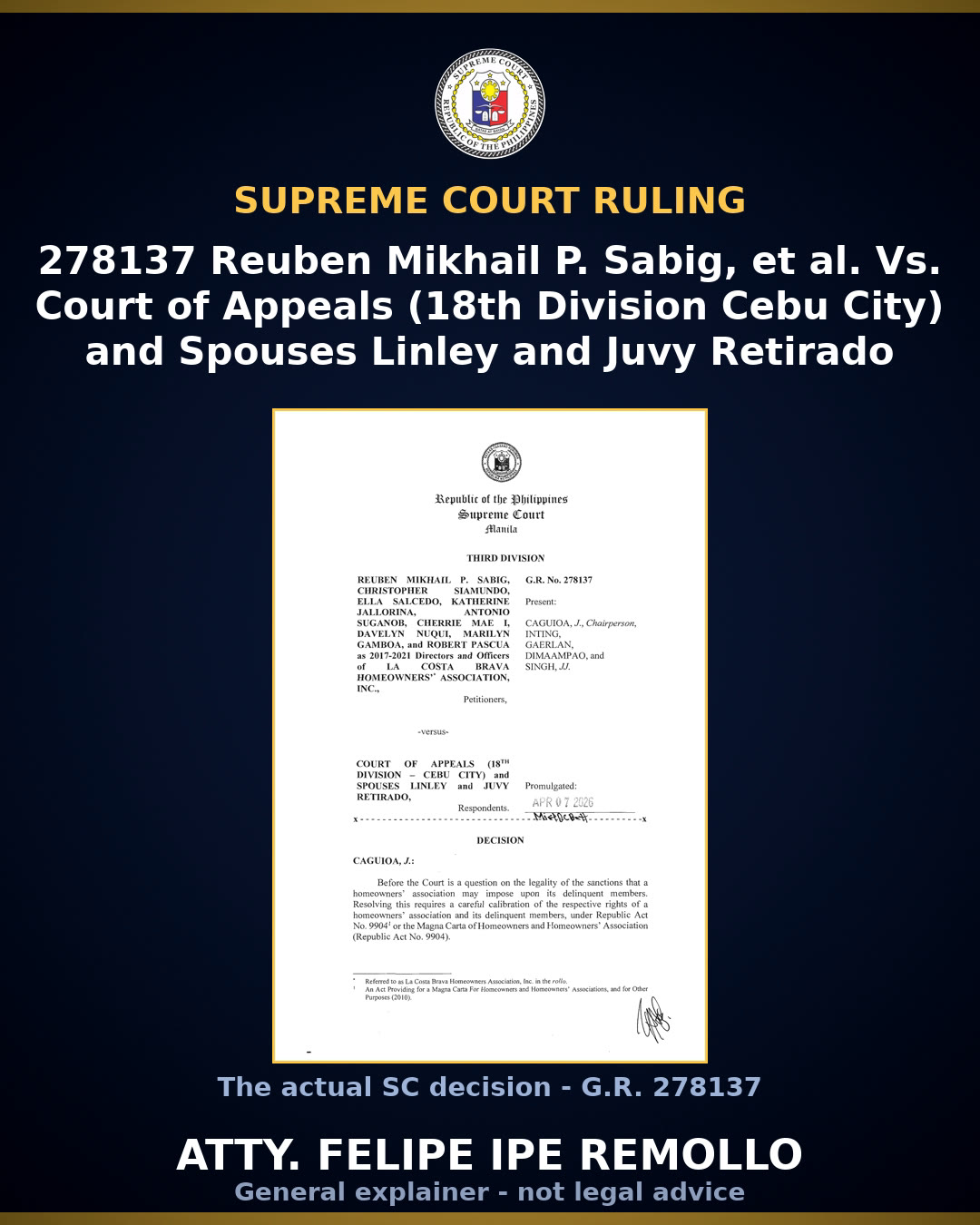 SC upholds ban on homeowners' penalties blocking delinquent members' road use