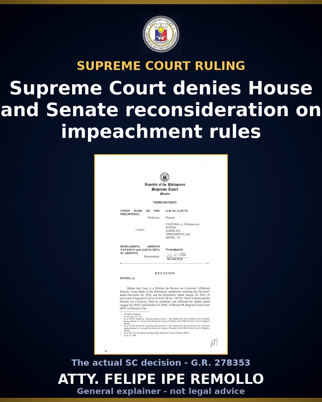 SC denies House, Senate plea to reconsider Duterte impeachment ruling