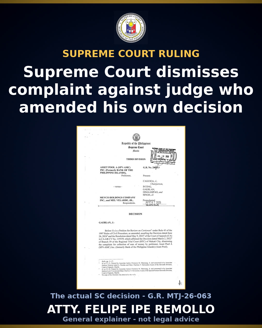 Supreme Court clears South Cotabato judge of gross ignorance of law