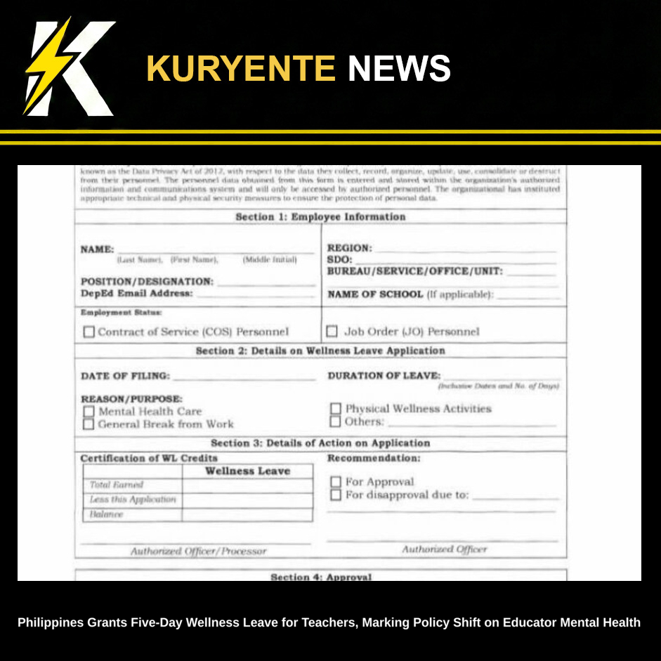 Philippines Grants Five-Day Wellness Leave for Teachers, Marking Policy Shift on Educator Mental Health