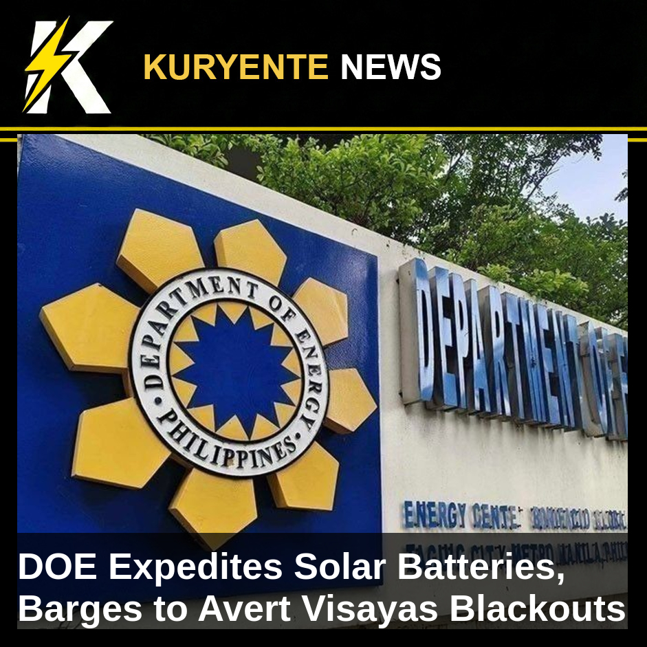 Image related to: DOE Expedites Solar Batteries, Barges to Avert Visayas Blackouts